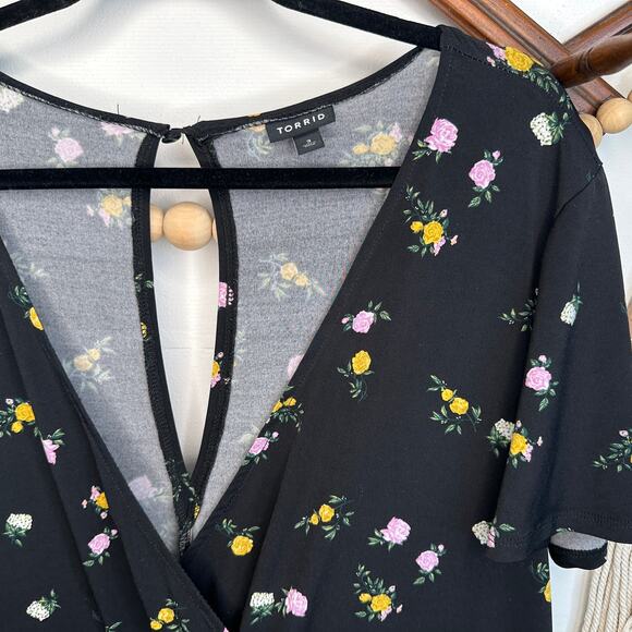 Torrid Black Floral Babydoll Dress - Picture 5 of 5